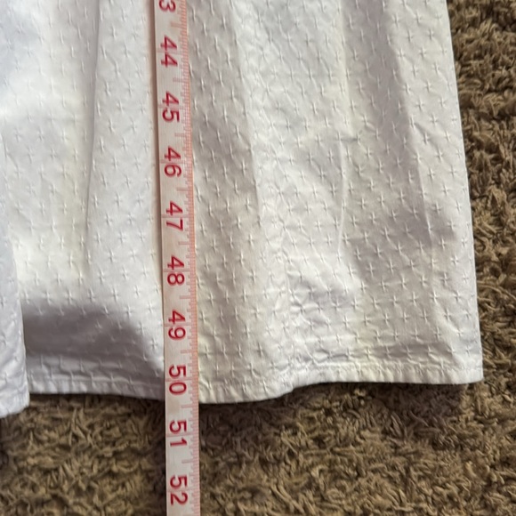 Ann Taylor White Cotton Blend Sleeveless Belted Tiered Midi Dress Size 16 Easter - Picture 7 of 9